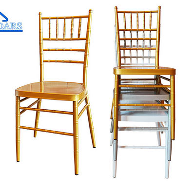Buy Luxury Gold Metal Party Tent Accessories Banquet Chair With Cushion For Wedding online manufacture