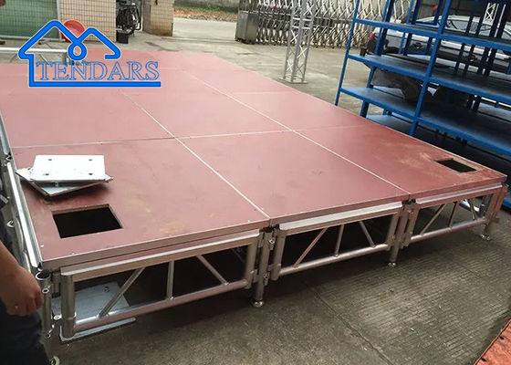 Beli Portable Easy Assemble Aluminium Stage Truss Mobile Event Plywood Stage Adjustable Stage Platform pembuatan online