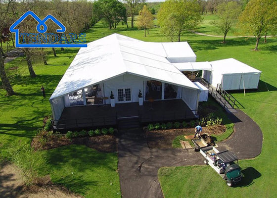 Buy Anniversary Party Marquee Tents Waterproof PVC Aluminum Alloy Frame Heavy-Duty Anchored Rectangle Canopy Structure online manufacture