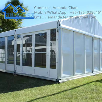 Buy Outdoor White Catering Festival Tent Wedding Marquee Tents For Sale With Glass Wall online manufacture