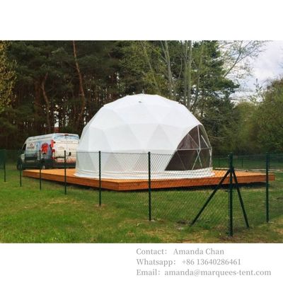 Buy Accept Customized Logo Hotel Dome House Glamping Geodesic Dome Tent With PVC Roof Cover online manufacture
