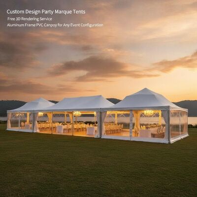 Buy Custom Design Party Marquee Tents Free 3D Rendering Service Aluminum Frame PVC Canopy for Any Event Configuration online manufacture