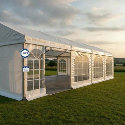 Buy UK Post Brexit Market Compliant Party Marquee Tent UKCA Marked British Standard BS 7837 European Export Canopy Structure online manufacture