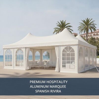 Buy Premium Hospitality Aluminum Party Marquee Tent Marine Grade Coating for Spanish Hotels Resorts Beach Clubs online manufacture
