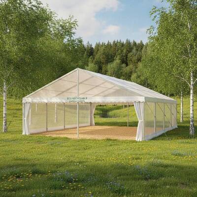 Buy Eco Sustainable Recyclable Party Marquee Tent Waterproof PVC Fabric for Swedish Green Outdoor Events online manufacture