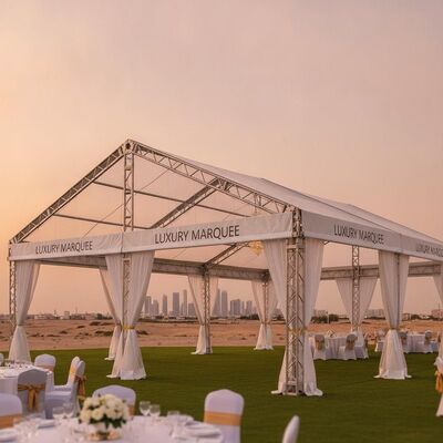 Buy Luxury Aluminum Frame Party Marquee Tent UV Resistant PVC Roof Cover for Kuwait Outdoor Wedding Receptions online manufacture