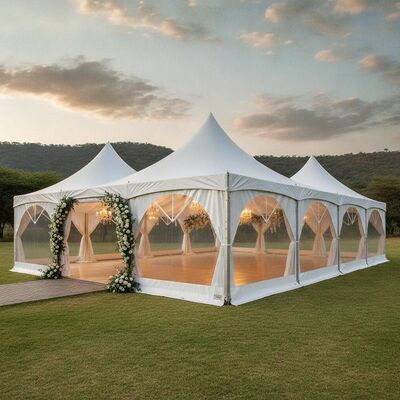 Buy Luxury Wedding Marquee Tent South Africa Elegant White PVC Event Pavilion Aluminum TUV Certified for Outdoor Ceremony online manufacture