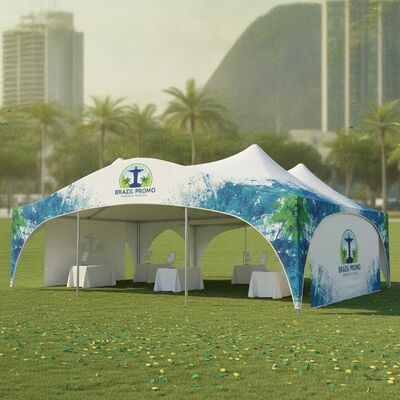 Buy Custom Printed Party Marquee Tent Brazil Promotional Event Brand Canopy with Logo Printing Service online manufacture