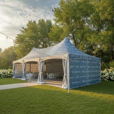 Buy Custom Printed Branded Party Marquee Tent OEM Corporate Event Outdoor Pavilion online manufacture