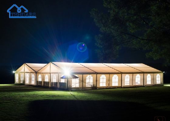 Galvanized Steel Frame 15x15m Party Marquee Tent 850g/m² PVC Fabric Removable Sidewalls for BBQ Cookouts