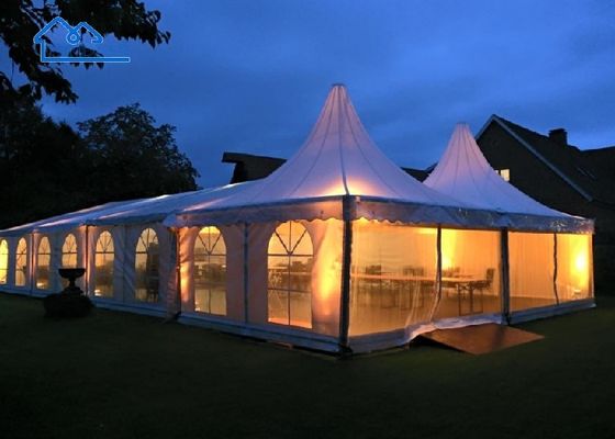 Elegant Backyard Party Marquee Tents Hard-Pressed Aluminum Double-Layer Roof Canopy Structure