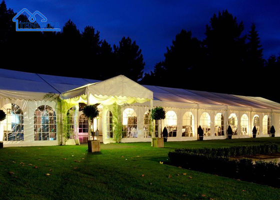 8x8m Wide Party Marquee Tent Hard Pressed 6061/T6 Aluminum Double-Layer Roof Quick Assembly for Graduation Events