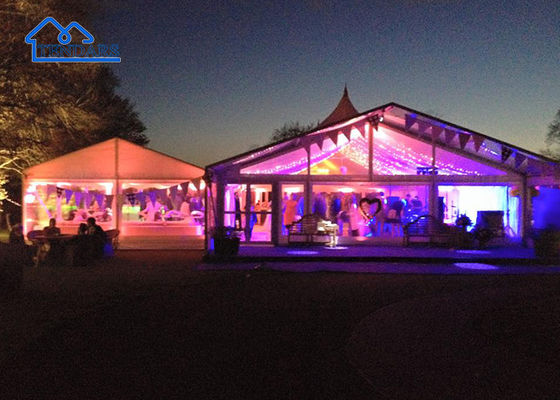 Fire-Retardant Holiday Party Marquee Tents Reinforced Alloy Frame White Elegant PVC Premium Canopy Structure