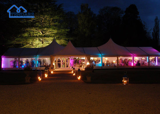 PVC Fabric 10x30 Party Tents , Outdoor White Marquee Tent Fire Prevention