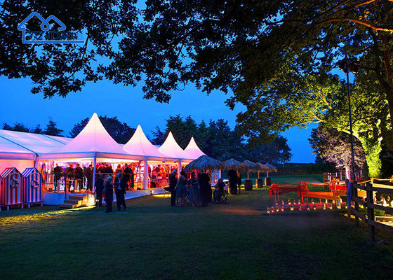 Fire-Retardant Outdoor Party Marquee Tents Reinforced Alloy Frame All-Weather PVC Canopy Structure