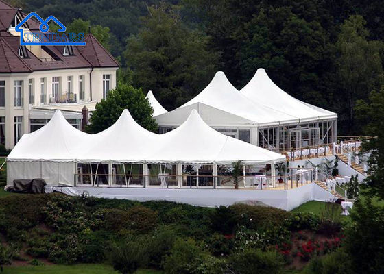 Fashionable Customized Outdoor Wedding Marquee Tent Event Anti Ultraviolet Snow Load 0.3KN Structure
