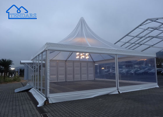 Custom Water Proof UV Resistance Fireproof Popup High-Peak Transparent Canopy Pagoda Tent