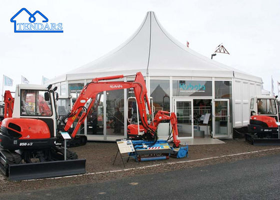Aluminum Frame White Waterproof Pvc Pagoda Tents With Clear Glass Wall For Wedding Party Exhibition Event