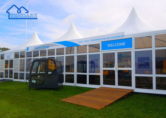 High End Custom Glass Wall Glass Door Aluminium Pop Up Pagoda Tent For Temporary Restroom