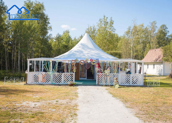 Aluminum Wedding Pagoda Beach Tent Waterproof PVC Cover PVC Fabric Exhibitions Parties Pagoda Tent