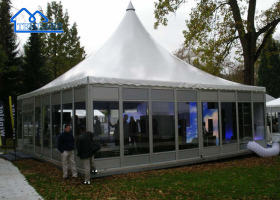 PVC White Fabric Pagoda Canopy Tent With Hot Dip Galvanized Surface Treat German Pagoda Tent