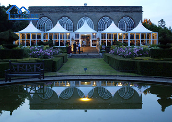 Permanent White Aluminium Pagoda Tent Water Resistant For Outdoor Cheap Waterproof Tent