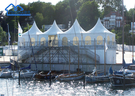 Reinforced Aluminum Frame 4x4m Aluminium Pagoda Tent Fire-Retardant Canopy Clear Span for Luxury Weddings