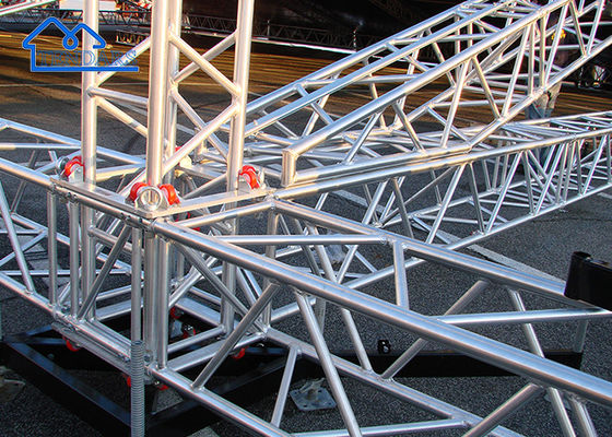 Silver Concert Stage Lighting Truss With Square Triangle Circle Shape Aluminium Alloy Truss Frame Design