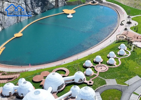 Luxury Fireproof Glamping Hotel Tent Geodesic Dome For Homestay Best Family Glamping Tent