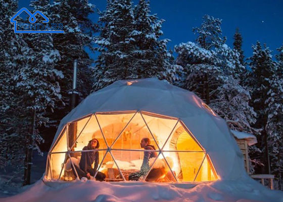 6061/T6 Aluminum Frame 12m Dia Glamping Hotel Tent PVC Canvas En-Suite Bathroom for Luxury Resorts