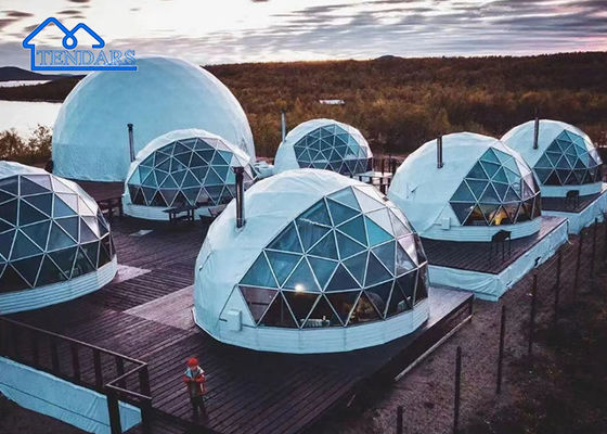 7m Dia Canvas Cotton Glamping Hotel Tent Aluminum Alloy Frame Four Season for Beach Retreats
