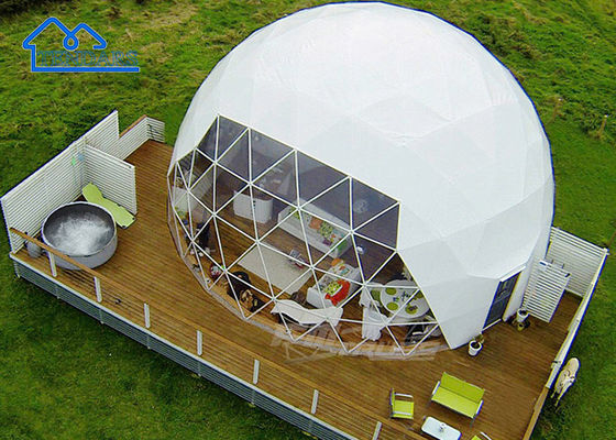Customized Dome Glamping Tent Hotel Luxury With PVC Roof Cover Seafront Eco Luxury Tents