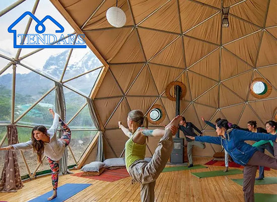 Custom Glamping Camping Shelter Geodesic Dome House Tent For Wedding Venue/Yoga Studio
