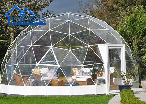 White Thick Covering Transparent Geodesic Dome Tent 50m Diameter