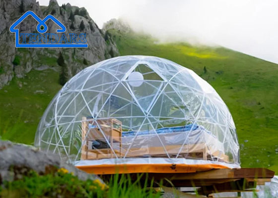 Bubble House With Steel Frame Dining Outdoor,16ft Round Trampoline ,Inflatable Dome Glamping Tent