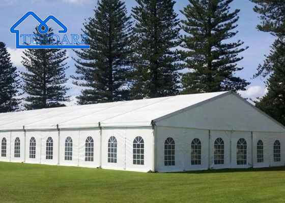 Holiday Gathering Party Marquee Tents Waterproof PVC Aluminum Alloy Frame White Elegant Canopy Structure