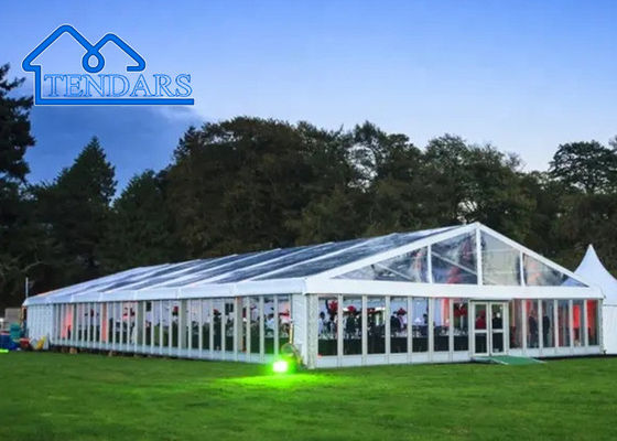 5x5m Party Marquee Tent Hard Pressed 6061/T6 Aluminum Double-Layer Roof Heavy Duty Anchors for Lawn Celebrations