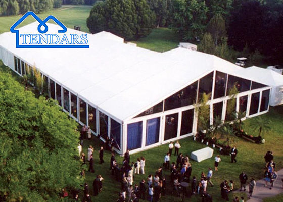 Backyard Event Party Marquee Tents Reinforced Alloy Frame White Elegant Fire-Retardant PVC Grand Canopy Structure