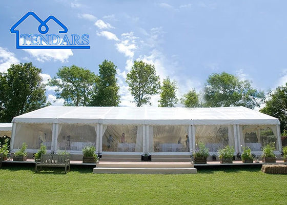Poolside Party Marquee Tents Galvanized Framework PVC Fabric Wind-Resistant Extended Canopy Structure