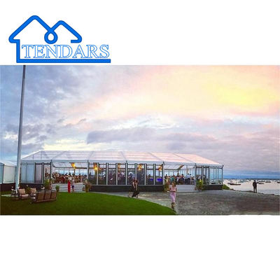 Galvanized Steel Frame 6x6m Premium Party Marquee Tent 850g/m² PVC Fabric Removable Sidewalls for Lawn Celebrations