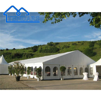 White Elegant Style 4x4m Square Party Marquee Tent Heavy Duty Aluminum Frame UV-Resistant for Garden Receptions