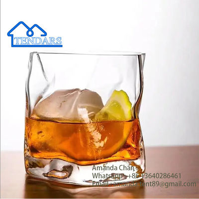 Party Tent Accessories,Twisted Whiskey Glass Shaped Household Clear Crystal Glass Water Cup