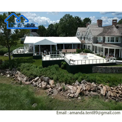 White Elegant Holiday Party Marquee Tents Hard-Pressed Aluminum Double-Layer Roof Canopy Structure