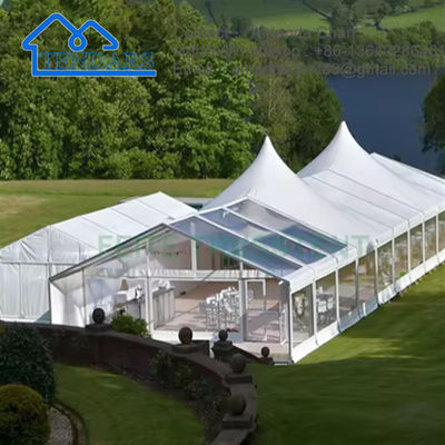 Quick-Assembly Family Party Marquee Tents Reinforced Alloy Frame Fire-Retardant Compact PVC Canopy Structure
