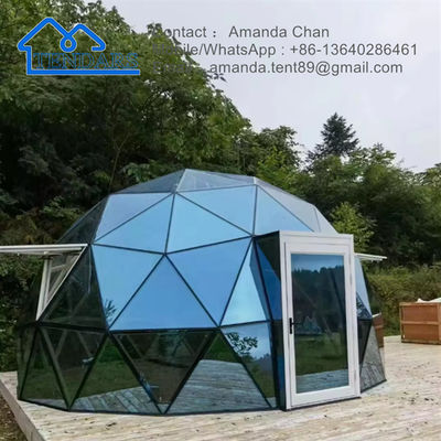 Outdoor Commercial Glamping Igloo House Glass House Tent Geodesic Dome Tents With Bathroom