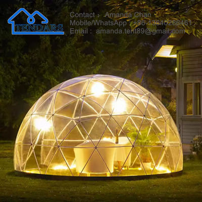 Winter Transparent Proof Geodesic Camping Round Dome Tent For Glamping Event