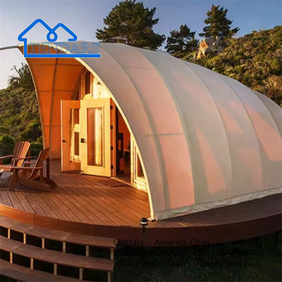 Waterproof Shell Shape Glamping Resort Hotel Tent Hotel Covers With Bathroom