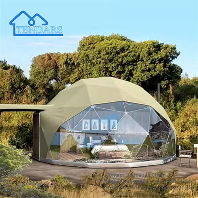 Luxury Tent With Bathroom Clear Glass Geodesic Dome Tent Suitable For Camping