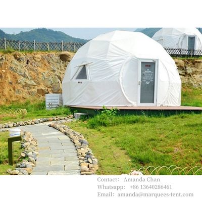 Transparent Customized Geodesic Connectors Mini Sunroom Glamping Hotel Dome Tent With Bathroom