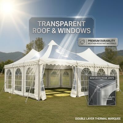 Pagoda-Style Banquet Party Marquee Tents A-Frame Waterproof High-Peak Catering Event Canopy Structure